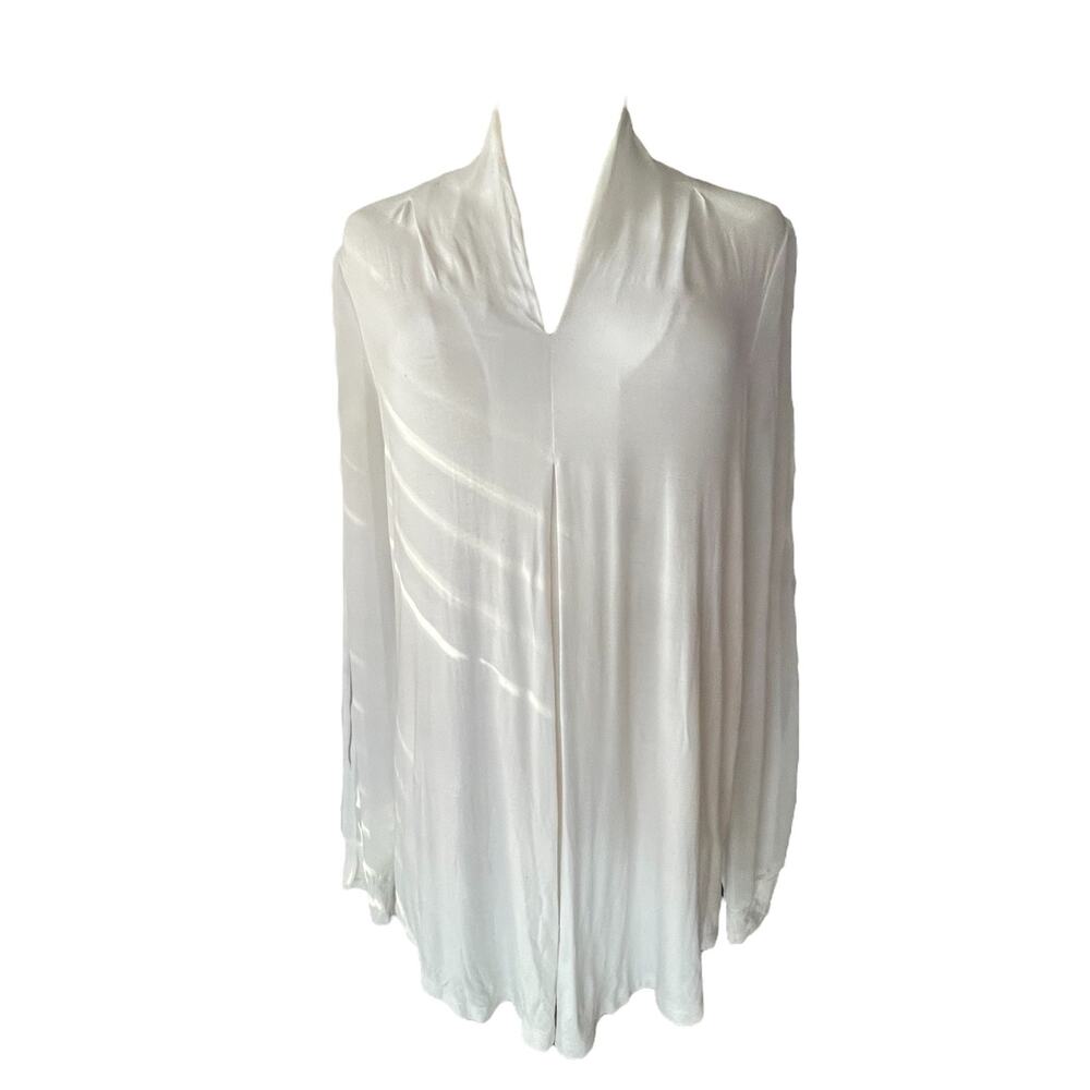 Cable & Gauge Dress Top with Sheer Sleeves Size L